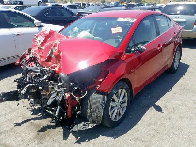 KNAFX4A88E5113820 - 2014 KIA FORTE EX RED photo 2