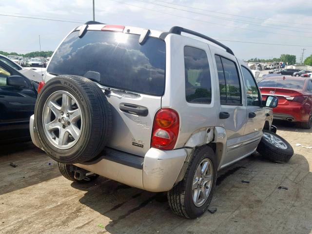 1J8GK58KX4W114630 - 2004 JEEP LIBERTY LI SILVER photo 4