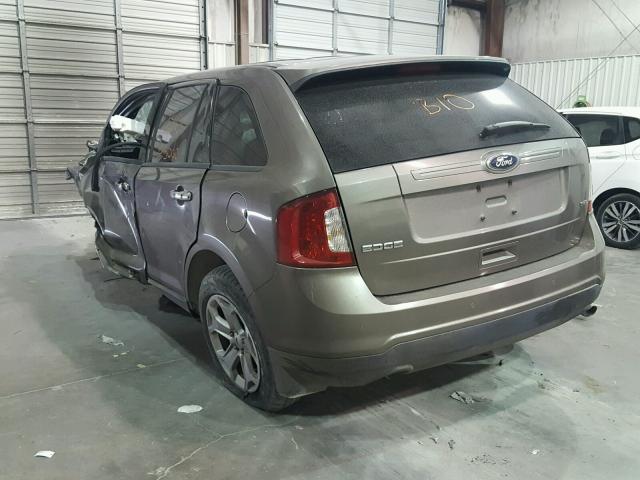 2FMDK3JC0DBA22957 - 2013 FORD EDGE SEL GOLD photo 3