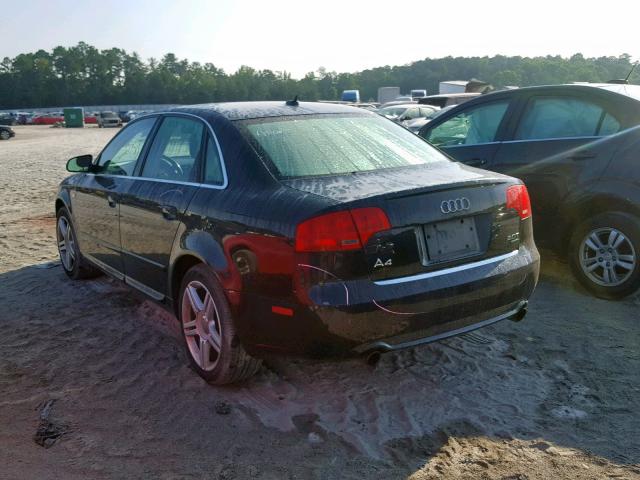 WAUDF78E68A032379 - 2008 AUDI A4 2.0T QU BLACK photo 3