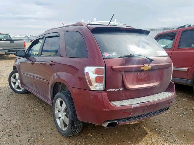 2CNDL937686284075 - 2008 CHEVROLET EQUINOX SP BURGUNDY photo 3