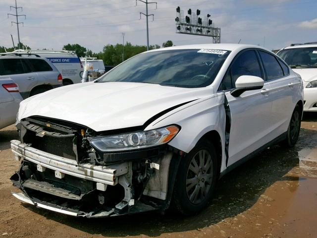 3FA6P0G71DR243790 - 2013 FORD FUSION S WHITE photo 2