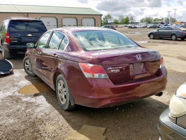 1HGCP264X9A101442 - 2009 HONDA ACCORD LXP MAROON photo 3