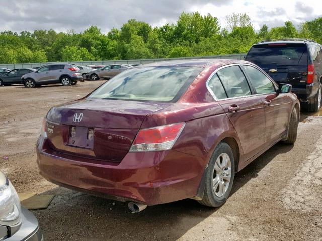 1HGCP264X9A101442 - 2009 HONDA ACCORD LXP MAROON photo 4