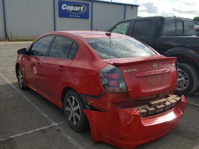 3N1AB6AP2CL688509 - 2012 NISSAN SENTRA 2.0 RED photo 3