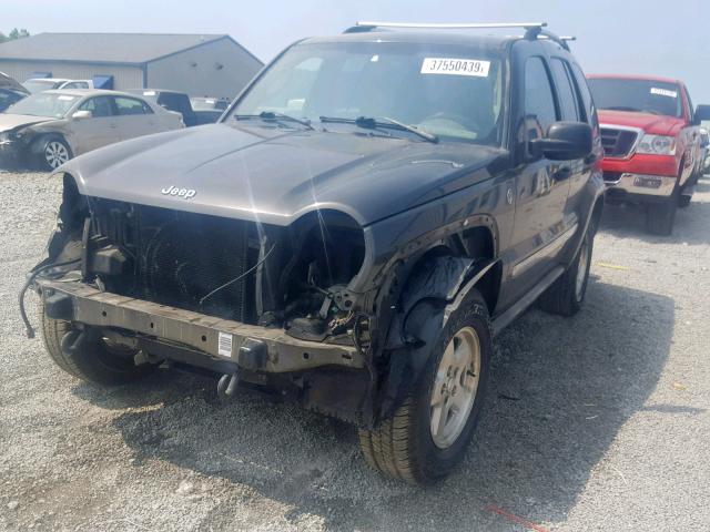 1J8GL58585W611992 - 2005 JEEP LIBERTY LI GRAY photo 2