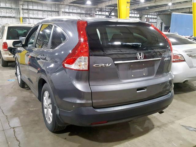 2HKRM4H7XDH645493 - 2013 HONDA CR-V EXL GRAY photo 3