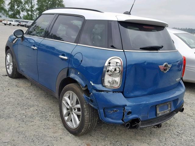 WMWZC5C50CWL61522 - 2012 MINI COOPER S C BLUE photo 3