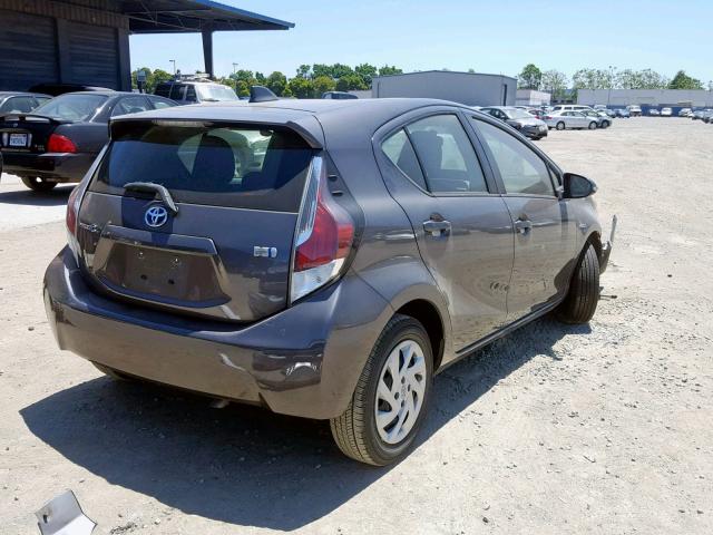 JTDKDTB3XF1106660 - 2015 TOYOTA PRIUS C GRAY photo 4