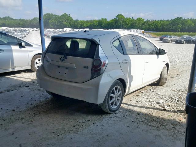 JTDKDTB3XD1032296 - 2013 TOYOTA PRIUS C WHITE photo 4