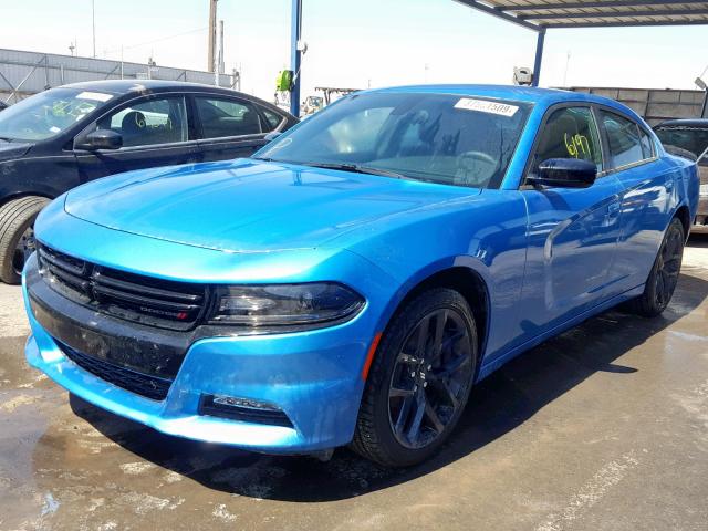 2C3CDXBG3KH510575 - 2019 DODGE CHARGER SX BLUE photo 2