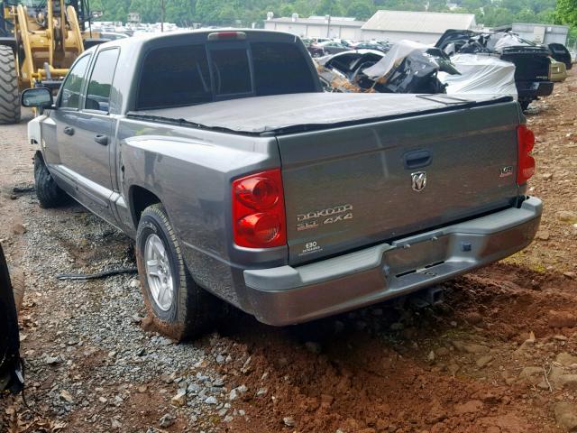 1D7HW48N37S215403 - 2007 DODGE DAKOTA QUA GRAY photo 3