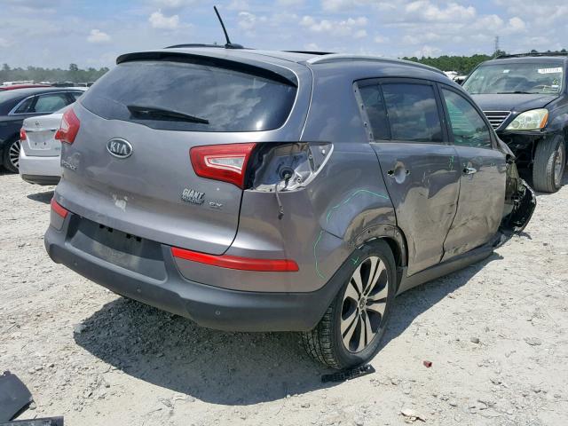 KNDPC3A27B7140788 - 2011 KIA SPORTAGE E GRAY photo 4