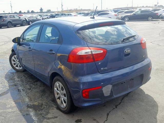 KNADM5A35G6640057 - 2016 KIA RIO LX BLUE photo 3