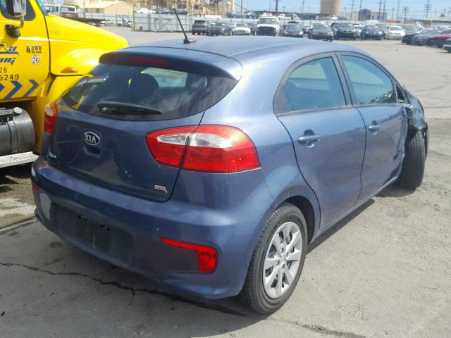 KNADM5A35G6640057 - 2016 KIA RIO LX BLUE photo 4