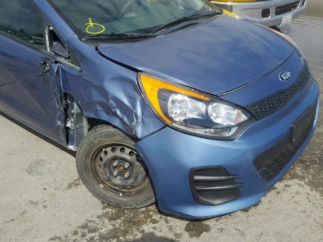 KNADM5A35G6640057 - 2016 KIA RIO LX BLUE photo 9