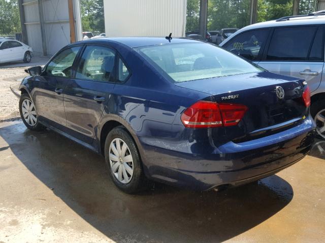 1VWAP7A37DC055015 - 2013 VOLKSWAGEN PASSAT S BLUE photo 3