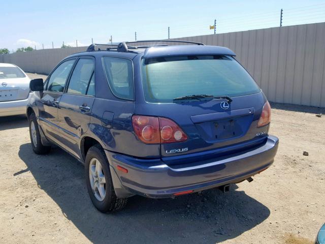 JT6HF10U5X0052932 - 1999 LEXUS RX 300 BLUE photo 3