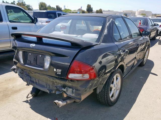 3N1BB51D11L130278 - 2001 NISSAN SENTRA SE BLACK photo 4