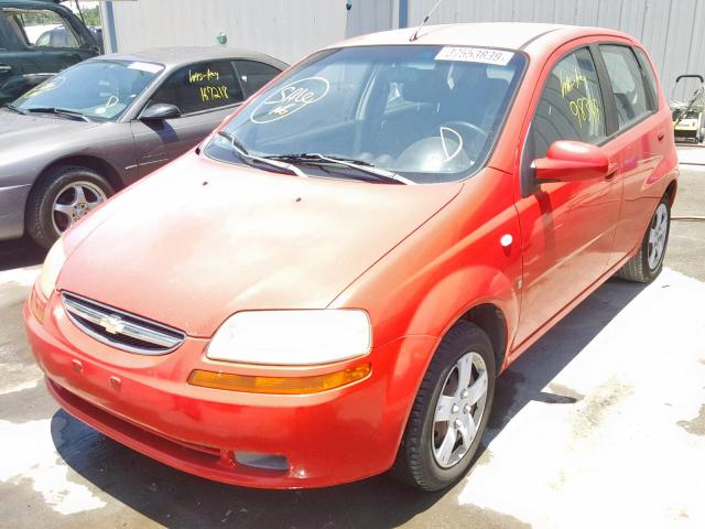 KL1TD66657B758633 - 2007 CHEVROLET AVEO BASE წითელი ფოტო 2