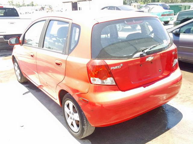 KL1TD66657B758633 - 2007 CHEVROLET AVEO BASE წითელი ფოტო 3