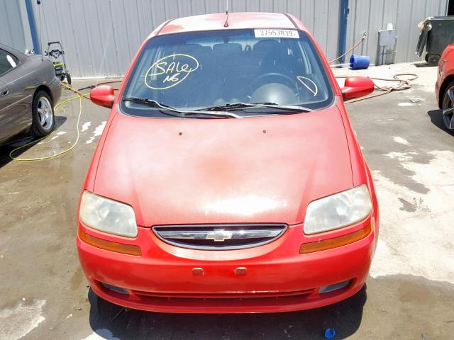 KL1TD66657B758633 - 2007 CHEVROLET AVEO BASE წითელი ფოტო 9