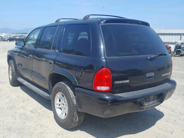 1B4HS48N62F159249 - 2002 DODGE DURANGO SL BLACK photo 3