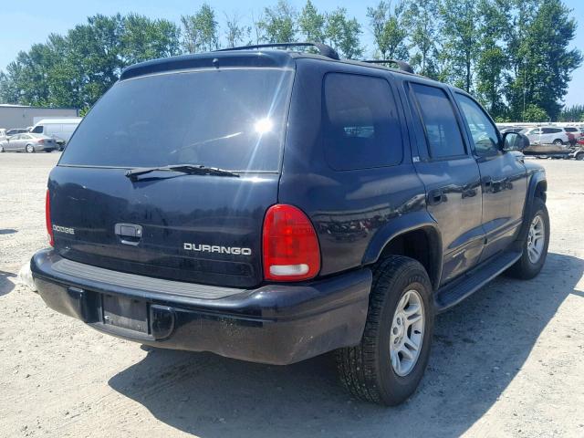 1B4HS48N62F159249 - 2002 DODGE DURANGO SL BLACK photo 4