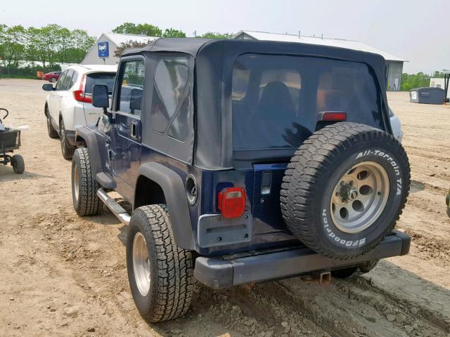 1J4FA49S91P300156 - 2001 JEEP WRANGLER / BLUE photo 3