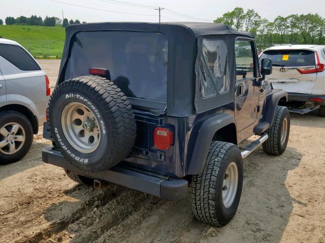 1J4FA49S91P300156 - 2001 JEEP WRANGLER / BLUE photo 4