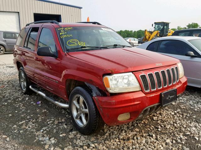 1J8GW68JX2C185794 - 2002 JEEP GRAND CHER RED photo 1