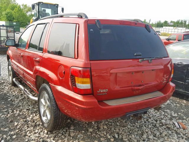 1J8GW68JX2C185794 - 2002 JEEP GRAND CHER RED photo 3