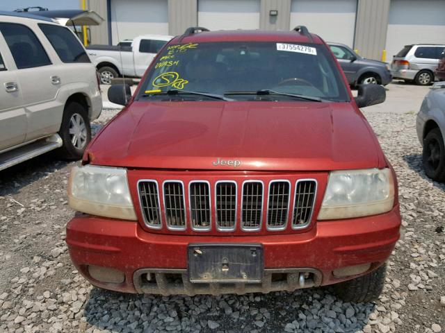 1J8GW68JX2C185794 - 2002 JEEP GRAND CHER RED photo 7