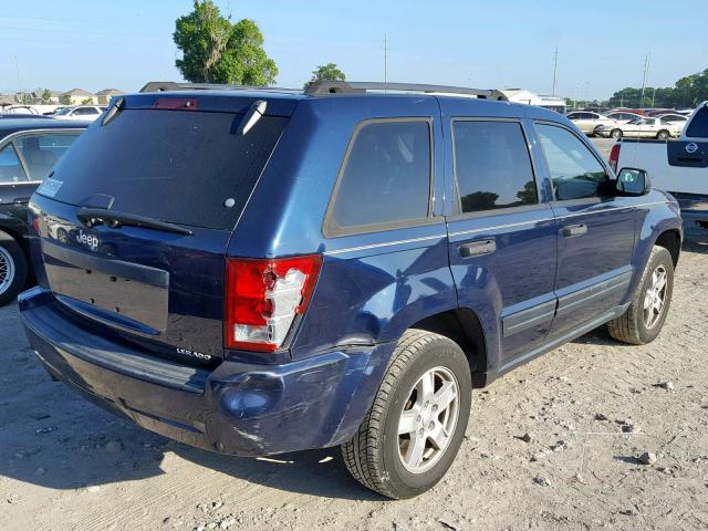 1J4GS48K75C512196 - 2005 JEEP GRAND CHER BLUE photo 4