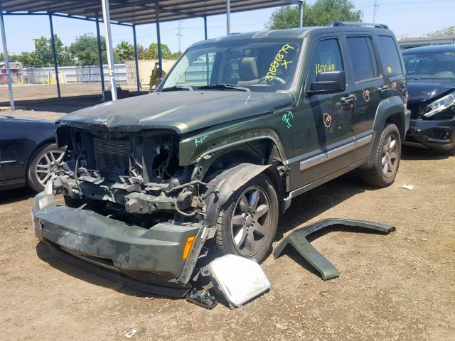 1J8GP58K68W280344 - 2008 JEEP LIBERTY LI GREEN photo 2