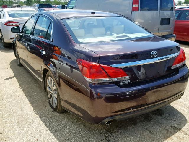 4T1BK3DB7BU373446 - 2011 TOYOTA AVALON BAS PURPLE photo 3