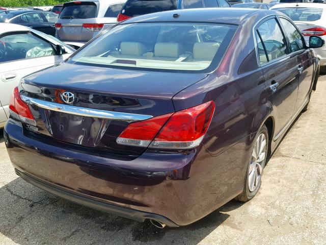 4T1BK3DB7BU373446 - 2011 TOYOTA AVALON BAS PURPLE photo 4