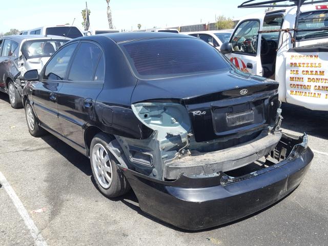 KNADC125646325209 - 2004 KIA RIO BLACK photo 3