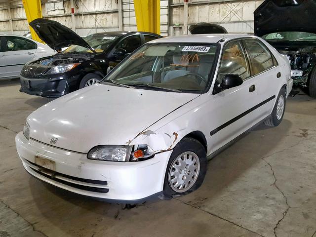 1HGEG8644SL066516 - 1995 HONDA CIVIC DX WHITE photo 2