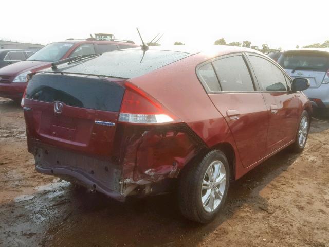 JHMZE2H77AS012978 - 2010 HONDA INSIGHT EX RED photo 4