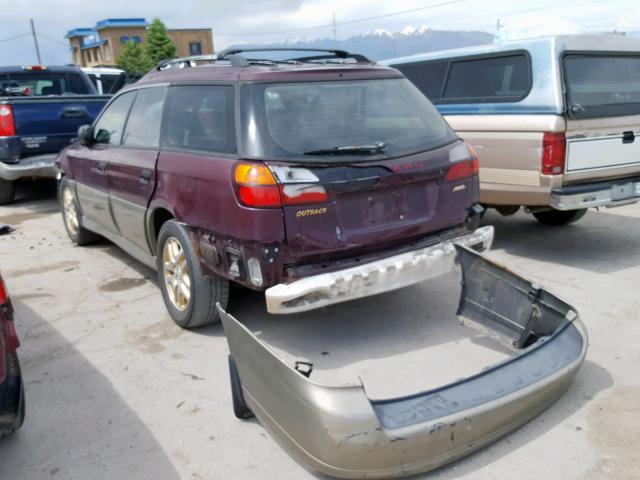 4S3BH6756Y7614284 - 2000 SUBARU LEGACY OUT MAROON photo 3