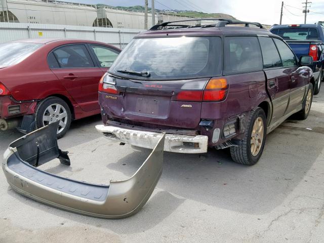 4S3BH6756Y7614284 - 2000 SUBARU LEGACY OUT MAROON photo 4