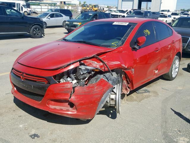 1C3CDFBHXDD648746 - 2013 DODGE DART SXT RED photo 2