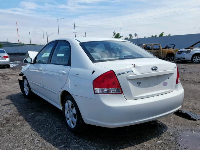 KNAFE221095628781 - 2009 KIA SPECTRA EX WHITE photo 3