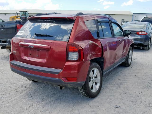1C4NJDBB4ED630208 - 2014 JEEP COMPASS SP Қызыл фото 4
