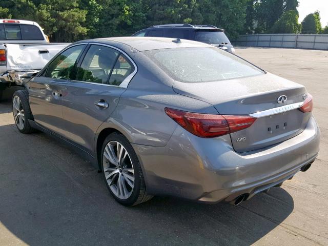 JN1EV7AR5JM444758 - 2018 INFINITI Q50 LUXE GRAY photo 3