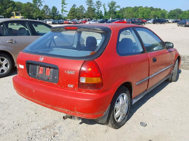 2HGEJ6429WH101173 - 1998 HONDA CIVIC CX RED photo 4