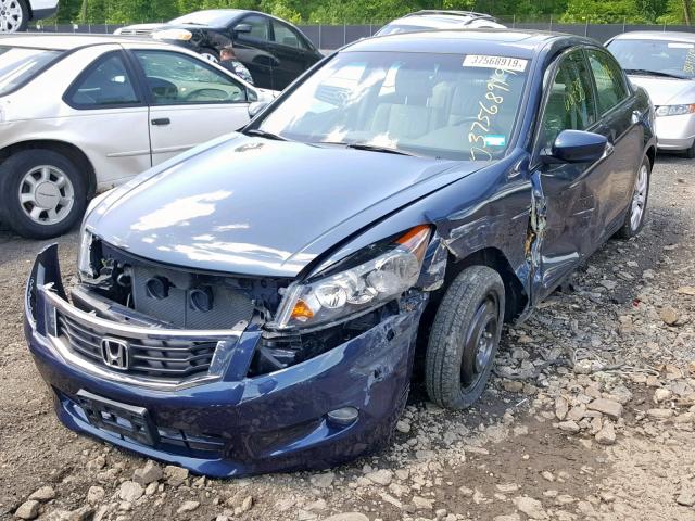 5KBCP3F89AB011557 - 2010 HONDA ACCORD EXL BLUE photo 2