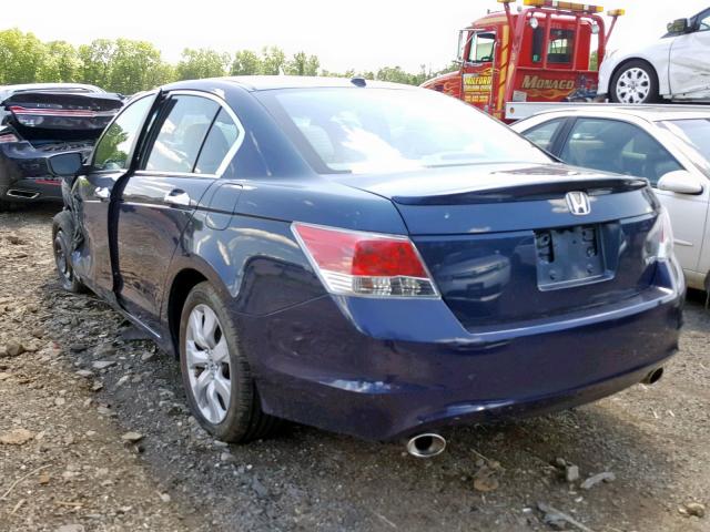 5KBCP3F89AB011557 - 2010 HONDA ACCORD EXL BLUE photo 3