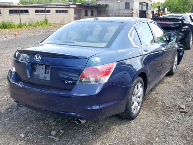 5KBCP3F89AB011557 - 2010 HONDA ACCORD EXL BLUE photo 4